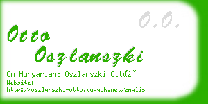 otto oszlanszki business card